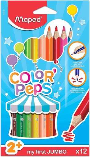 [MA834010] MAPED Col JUMBO Triangular Pencils 12s