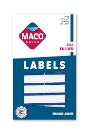 [MCFFLBDB] Maco File Folder FF-L5 DARK BLUE Labels 248s - (18/bx)