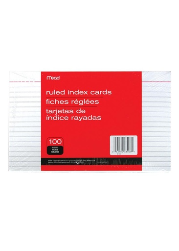 [MDCARD85] Mead Index Cards 8x5 #63008 Ruled 