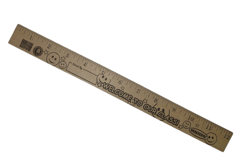 [MO53003] Moon Wooden Ruler 12" WELCOME TO OUR CLASS -  (50/bx)