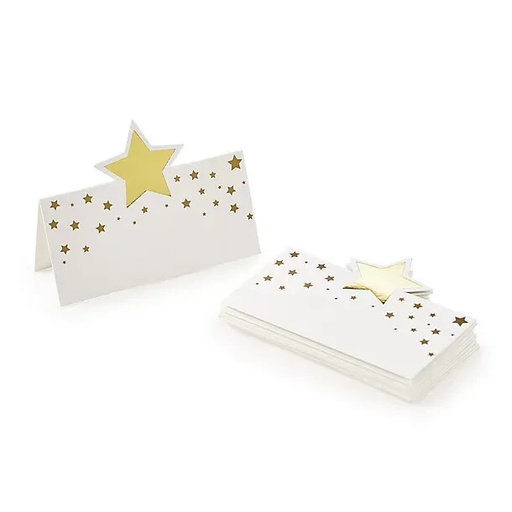 [MY34759] Place Cards GOLD STARS 70x45mm - Sale