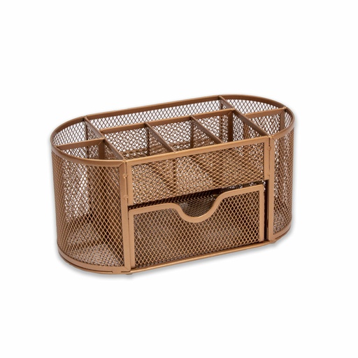 [OCDORGRG] Desk Organizer w/Drawer #MD03-RG Wiremesh ROSE GOLD