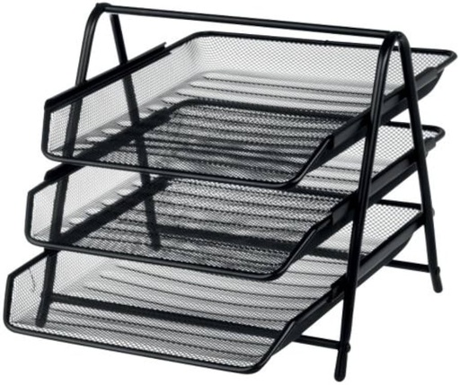 [OCTRY3WB] Letter Tray 3 Tier #3TT BLACK Wiremesh