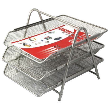 [OCTRY3WS] Letter Tray 3 Tier SILVER Wire Mesh #3TT