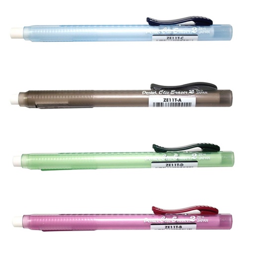 [PEZE11T] Pentel Clic Eraser 2 Transparent (Singular) - (12/bx)