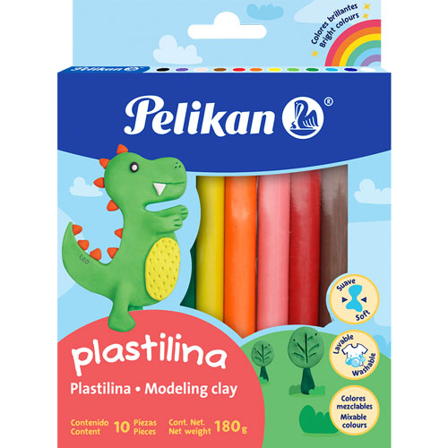 [PNCLAY10] PELIKAN Modeling Clay 10 Bars Assorted Pack