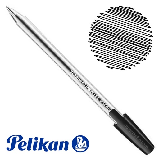 [PNPTECBK] Pelikan Pointec BLACK BallPoint Pen - (12/bx)