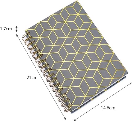 [POSOC116] Spiral A5 GREY GOLD NoteBooks H/C