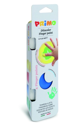 [PR2251S4] Primo Fingerpaint #2251TD40S4 Pots 4's 40ml