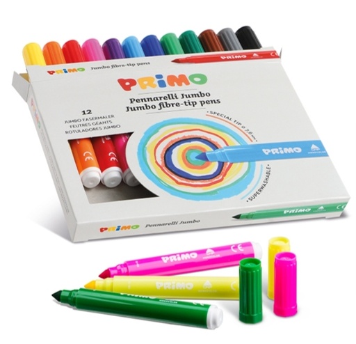 [PR603J12] Primo Fibre Tip #603JUMBO12 JUMBO 12s Pens - (24/ctn) (Felt Tip)