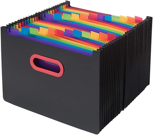 [SE15852] Snopake Desk Expander Rainbow/Black A4 24 Pocket