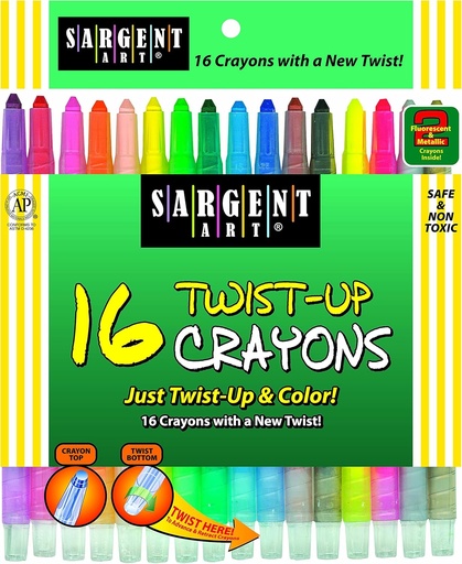 [SRTWIS16] Sargent Art TWIST Up #55-0981 Crayons 16s
