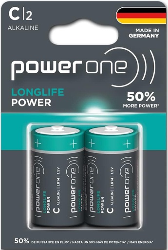 [SSBATTC2] Powerone Longlife C Power Battery 2pk