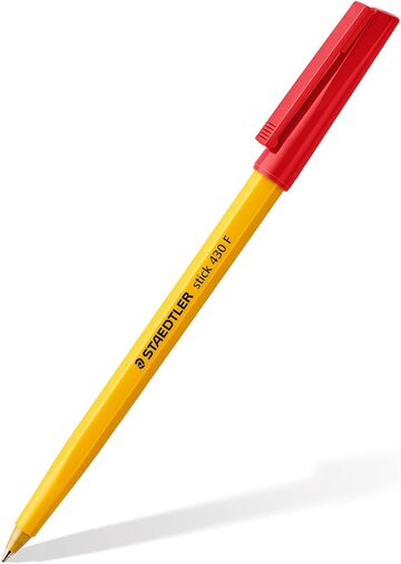 [ST430FRD] Staedtler 430F2 RED FINE Ballpoint Stick Pen