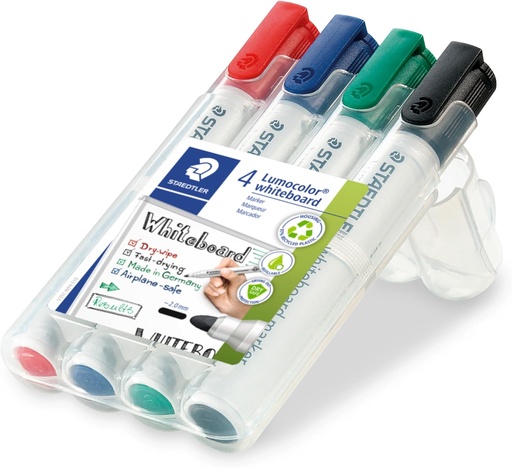 [STWBMK4] Staedter #351-WP4 Whiteboard Marker 4 Colour Set 