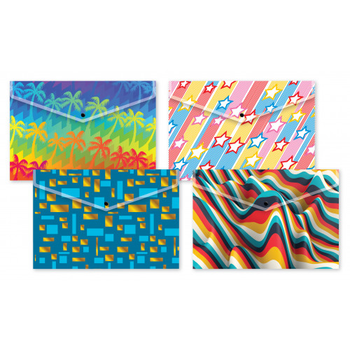 [TS301647] Wallet A4 VOGUE Press Stud 4Cols 