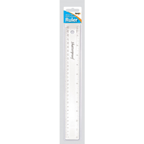 [TS302333] Tiger Ruler Shatterproof CLEAR 12"/30cm  - (12/bx)