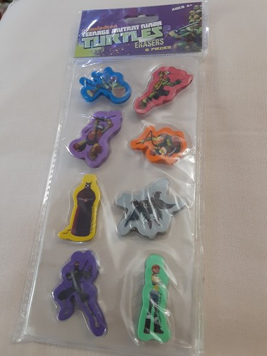 [UPERASNT] 5970NTST* Erasers Die Cut 8pk NINJA TURT