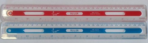 [YKUA3212] Plastic Ruler #U3212 12"/30cm (Singular) - (24/bx)