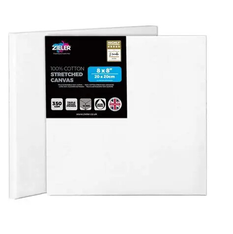 [SD290015] Zieler Stretched White 8x8" Canvas Thin Edge #9290015
