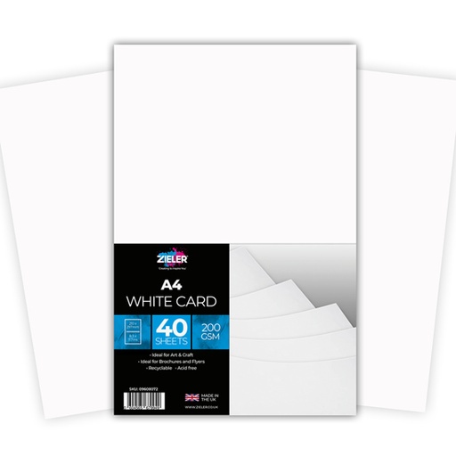 [SD608072] White Card A4 200g 40sht - Zieler