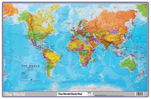 [TS301572] World Map Desk Mat 23.2x15.75"