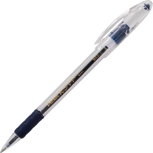 [PERSVMBL] Pentel RSVP BLUE Medium #BK91-C 1.0mm Ball Point Pen 