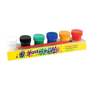 [TSCB365] Poster Tub Paints with 1 Brush 6 Pot