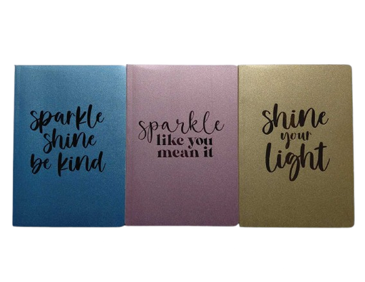 Journal - Sparkle & Shine Glitter STUDIO C (3 Designs) Single - (6/pk -24/ctn)