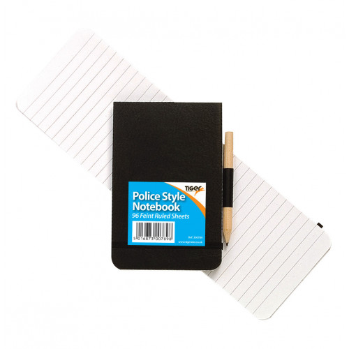 [TS300789] Police Style Notebook Black w/Pencil