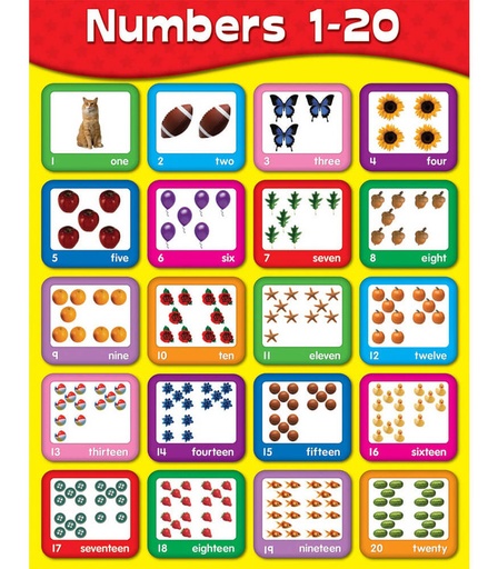[CDCHAR20] Chartlets "Numbers 1-20" 17 x 22" - (12/pk)