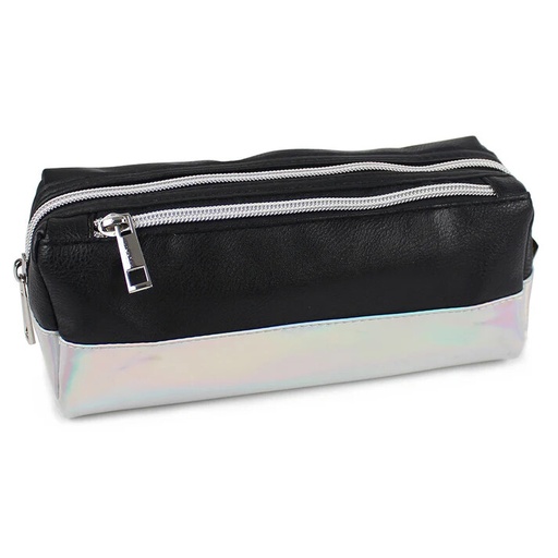 [POPCA174] Pencil Case - Black Girls Oblong 2 Zip