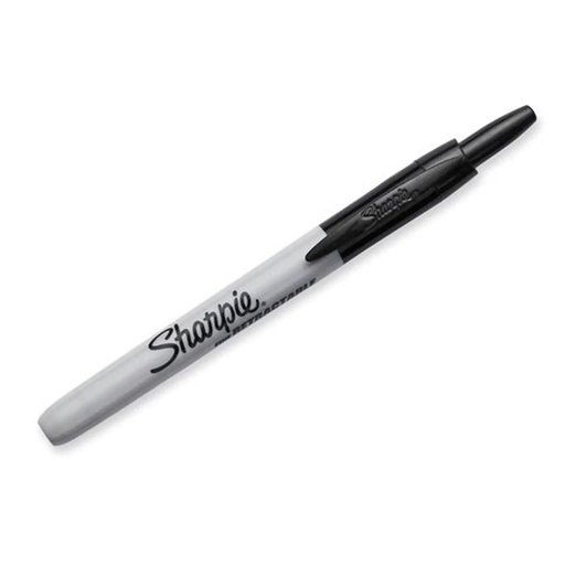 [SASHRTBK] Sharpie Retractable BLACK FINE #32701 Marker - (12/bx)