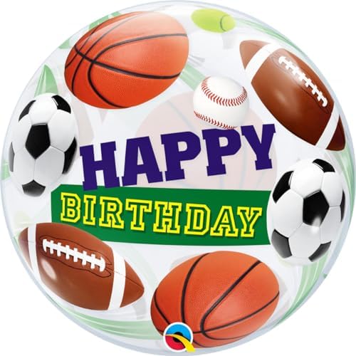 [SD34821Q] Qualatex 22" Birthday Sports Balls Bubble Balloon