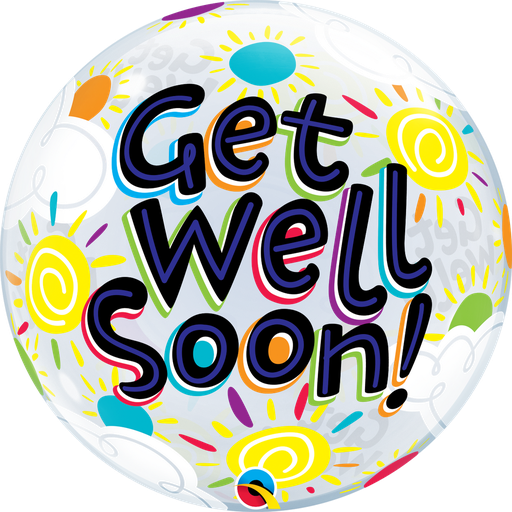 [SD49337Q] Get Well Soon 22" Sunny Day Bubble Balloon