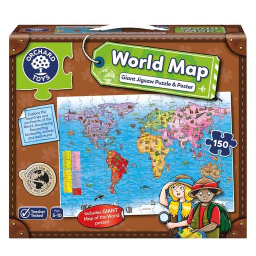 [OR280] World Map 150pc Puzzle 5-10yrs - Sale