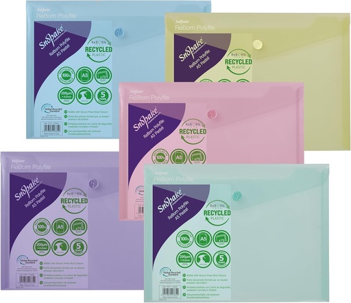 [SE15910] Snopake GRS Reborn Polyfile A5 Pastel Asst. (Sold Sing) - (5/pk)