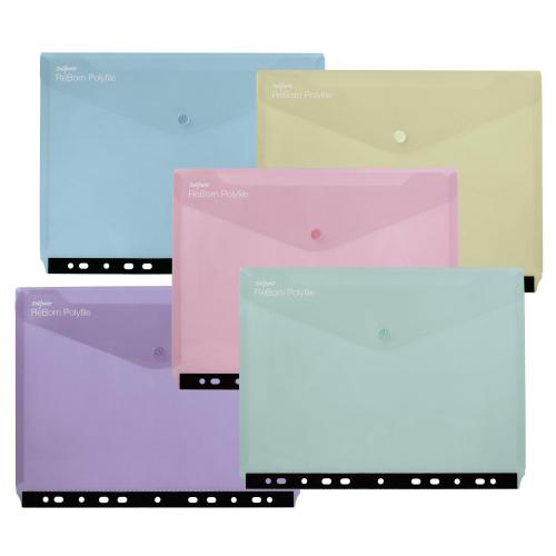 [SE15916] GRS Reborn Polyfile Ring Binder Wallet Pastel Asst.  - (5/pk)