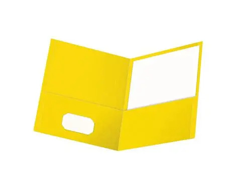 [ESTWINYL] Twin Pocket L/S #57509 YELLOW Portfolio - Sold Singular - (25/bx)