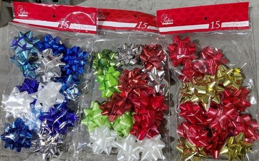 [EXBOWM15A] XMAS Mini Elegant Bow Bag 2.5" #BOWM15A - 15pk Bag