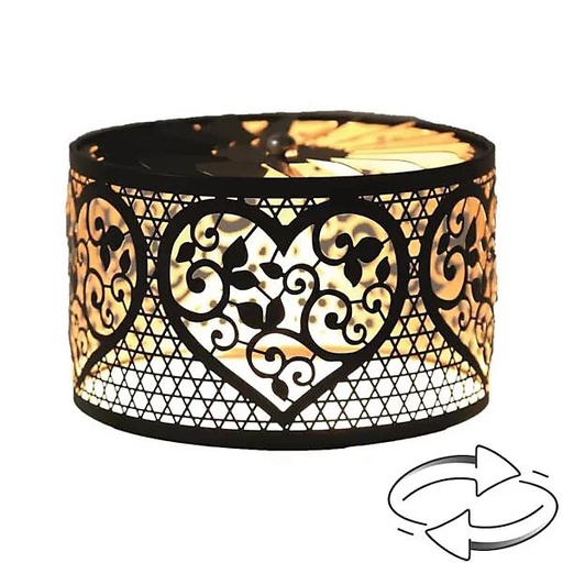 [WOAR2074] Carousel Shade HEART Black & Gold 13cm