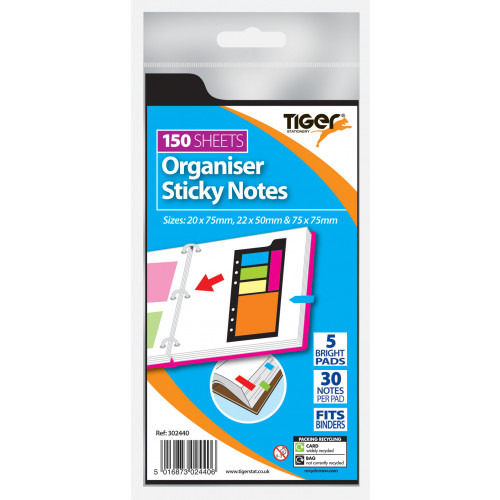 [TS302440] Binder Organizer Sticky Notes Asst. Size Set