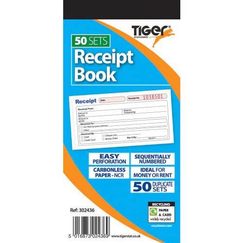 [TS302436] Receipt Book 70x145mm (2.75x5.7") Carbonless