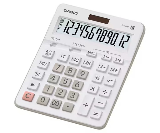 [KTGX12BWE] Casio Desktop 12 Digit White #GX-12B-WE Calculator