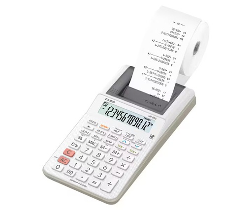[KTHR8RCW] Casio Mini Printing 12 Digit with Adapter #HR-8RC White Calculator