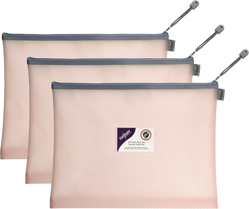 [SE15906] Snopake EVA Zippa Bag F/S Pastel Pink (Singular) - (3/pk)