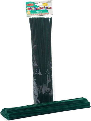[CLSTEMGR] Chenille Stems #65425 4mm/12" GREEN  100pk