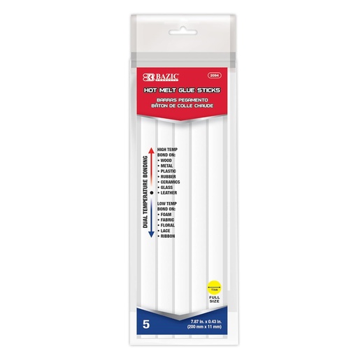 [BZ2094] Bazic Glue Gun #2094 Sticks 7.87x0.43" 5pk 