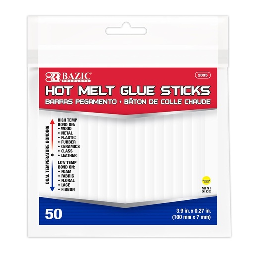 [BZ2095] Bazic Glue Gun #2095 MINI Sticks 3.9x0.27" 50pk