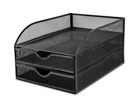 [OCM2DPSWB] Paper Sorter 2 Drawer Wiremesh BLACK #M2DPS